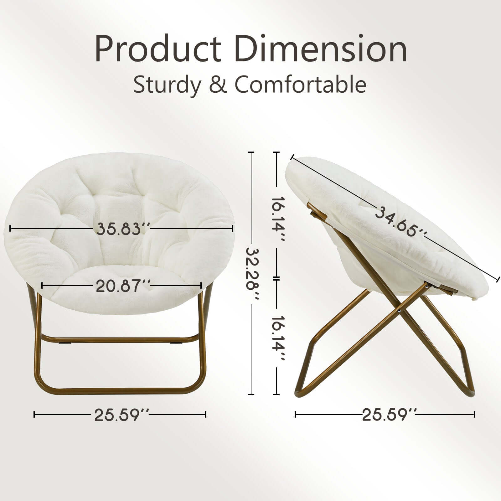 Luxury Folding Chair - Cozy White Faux-Fur Comfort for Every Space - Nook & Nest