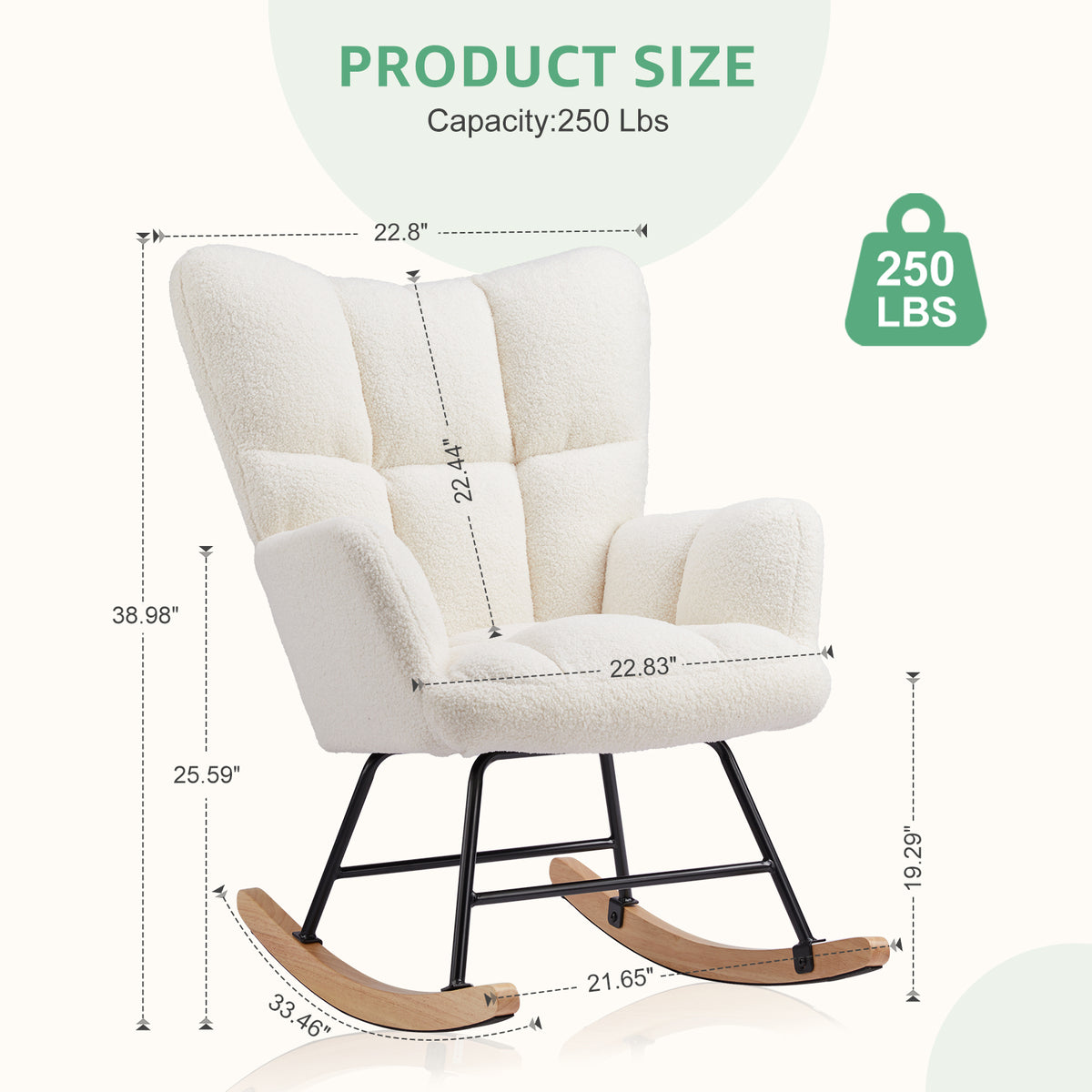 Teddy Fabric Gliding Rocking Chair - Nook & Nest