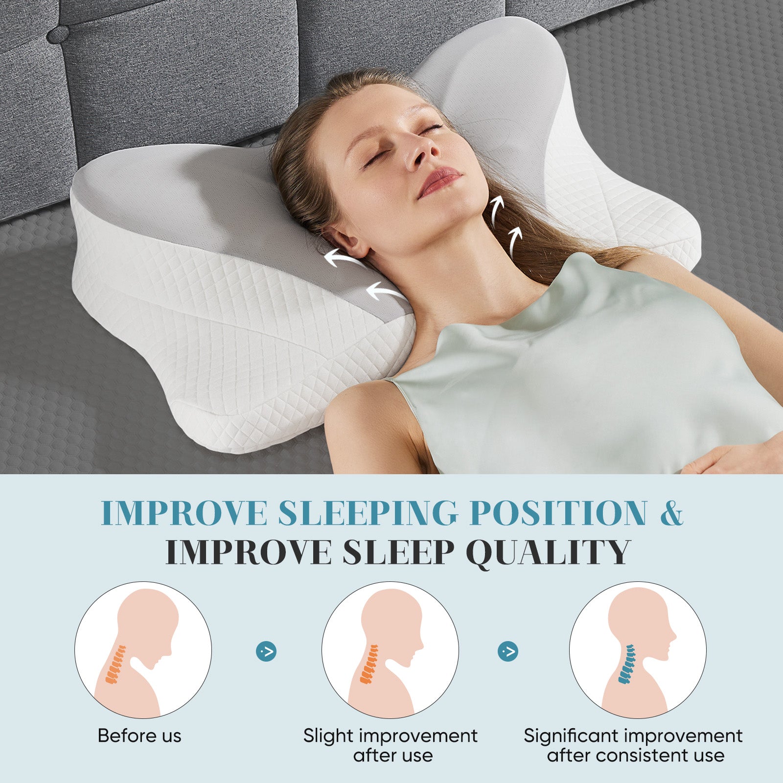 Ergonomic Neck Support Pillow for Pain-Free Sleep and Relaxation - Nook & Nest