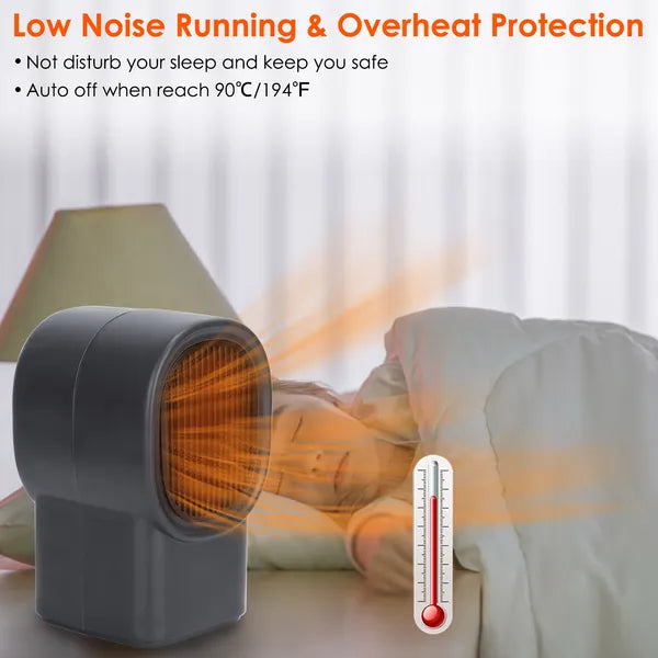 Portable Electric Space Heater - 400W Mini Desktop Fan Heater for Ultimate Comfort - Nook & Nest