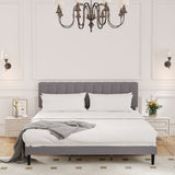 Platform Bed Frame with Padded Headboard and Storage Shelves - Nook & Nest