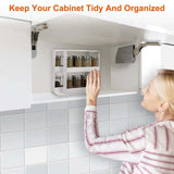 White Swivel Spice Rack Organizer for Kitchen Cabinets - Nook & Nest