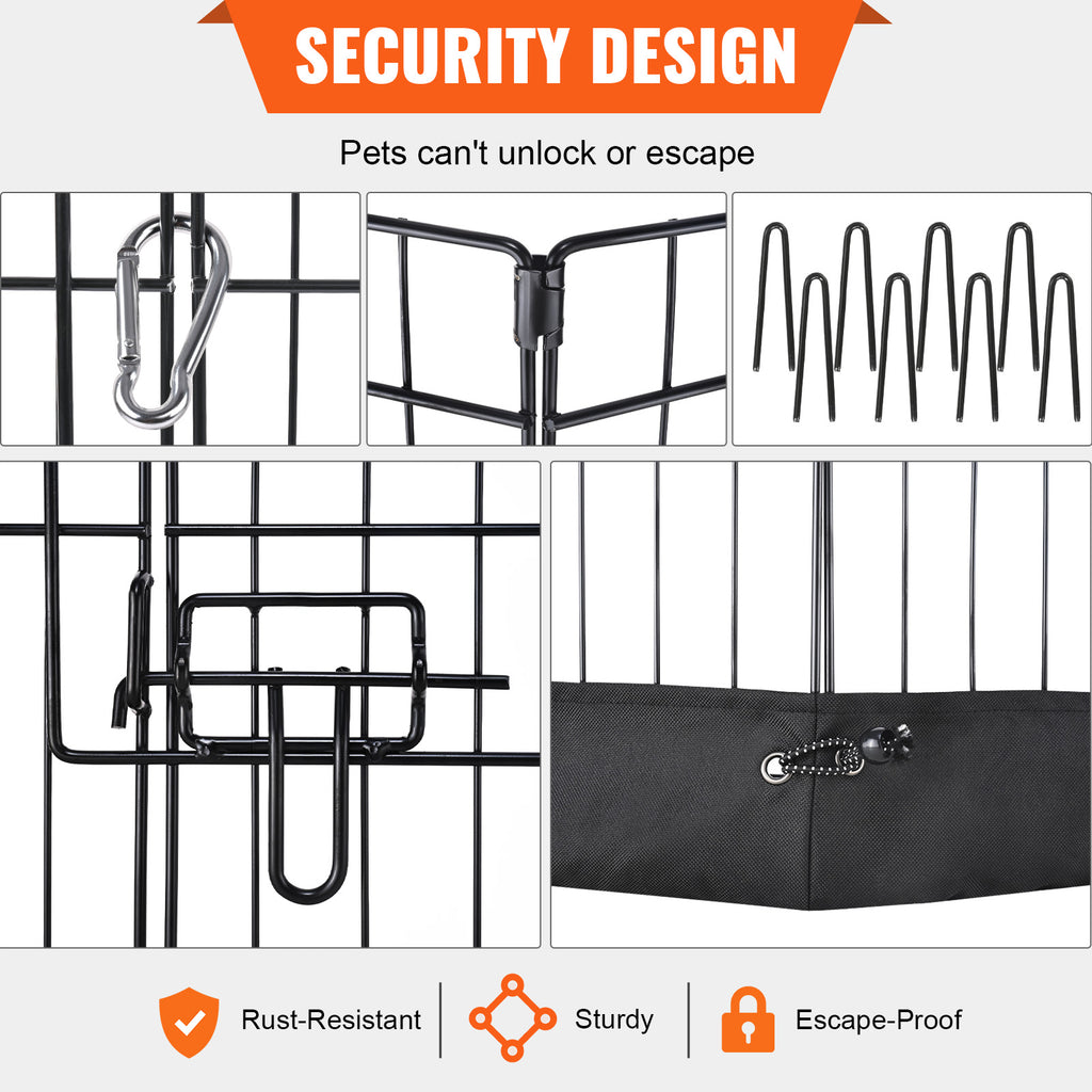 Foldable Dog Playpen: Durable 8-Panel Exercise Pen with Top Cover & Bottom Pad for Happy Pets - Nook & Nest