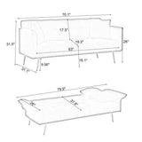 Convertible Futon Sofa Bed – 70 Inch, Folding Armrests