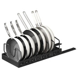 Pull Out Pots And Pans Organizer Under Cabinet With 8 Adjustable Dividers Rustproof Carbon Steel Sliding Pots Holder For Kitchen Cookware Bakeware Pots Lids Storage - Nook & Nest