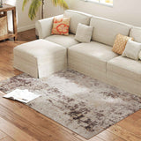 4 × 6 Mixed Brown Chenille Area Rug, Machine Washable - Nook & Nest