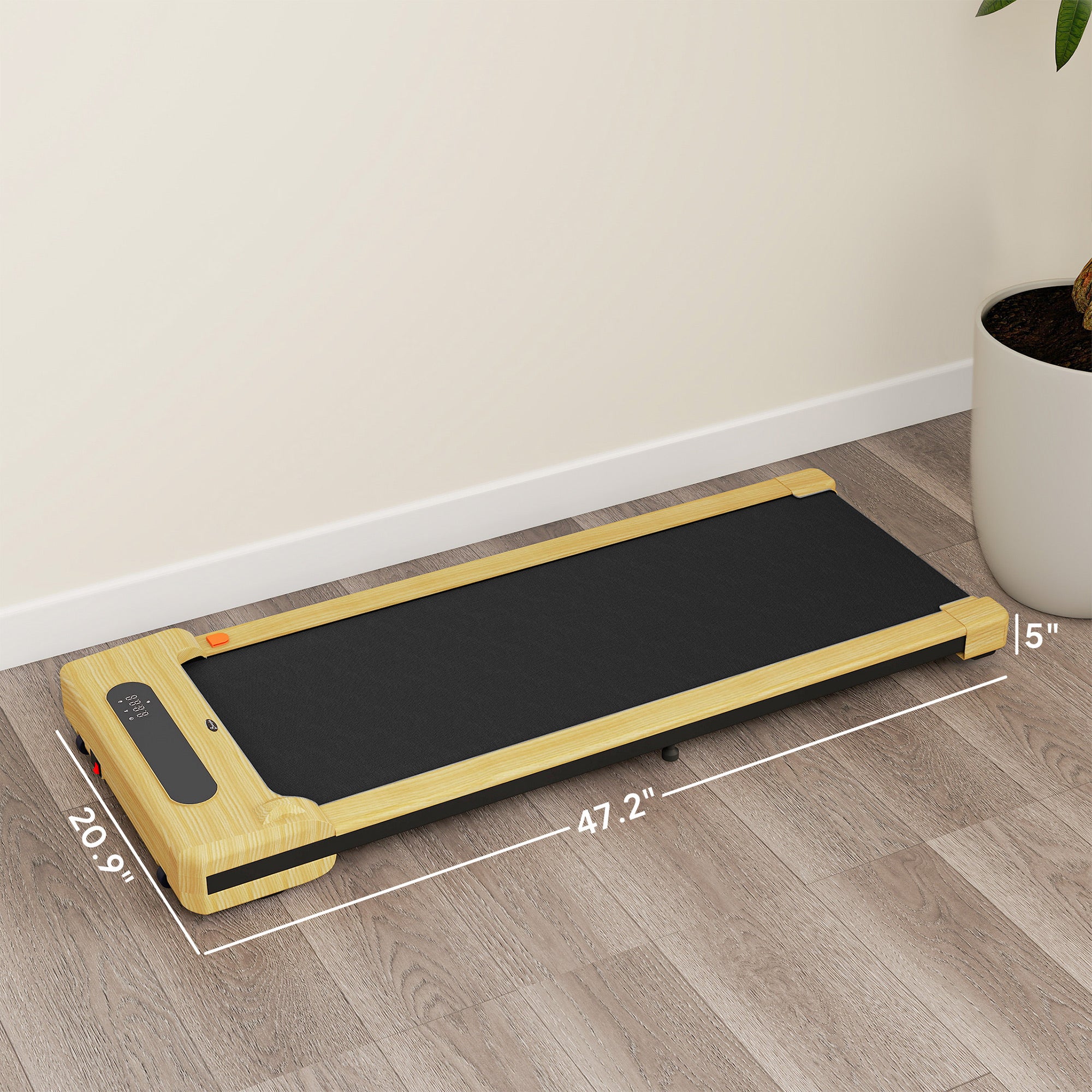 2.5HP Walking Pad, Under Desk Treadmill with Remote Control, Transport Wheels and LED Display for Home Gym Office - Nook & Nest