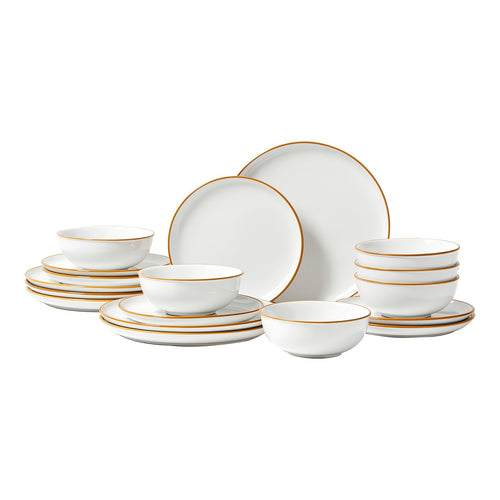 18 PCS Ceramic Dinnerware Set, 6 White - Nook & Nest