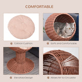 Brown Elevated Cat Bed with Rotatable Egg Chair Pod - Nook & Nest
