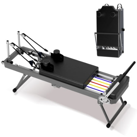 Extra Large Pilates Reformer - Multi-functional Home Fitness Equipment, 395lbs Capacity, With Dynamic Resistance Cords And Aerobic Rebounder, Improves Posture, Builds Strength, Reduces Stress, Black - Nook & Nest