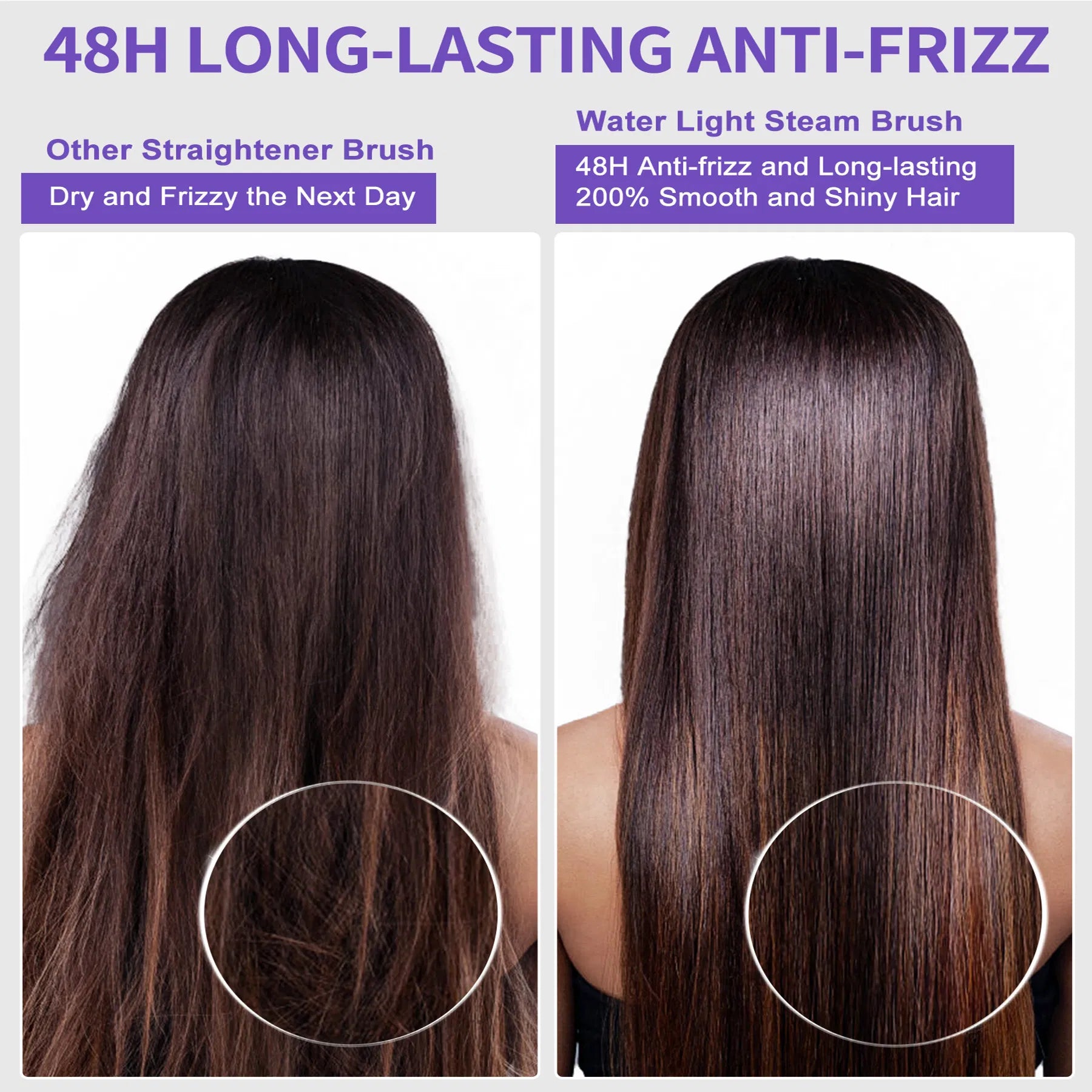 Revitalize Your Hair with the Ionic Steam Straightening Brush for Silky Smooth Styles - Nook & Nest