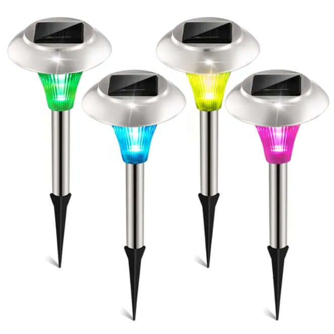 Transform Your Outdoor Space with Solar Garden Lights 4 Pack - Auto On/Off Convenience - Nook & Nest