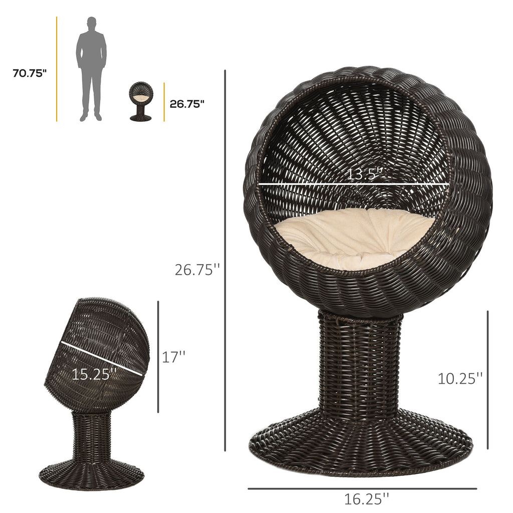 Elevated Cat Bed with Rotatable Pod – Cozy Kitty Oasis for Ultimate Comfort - Nook & Nest
