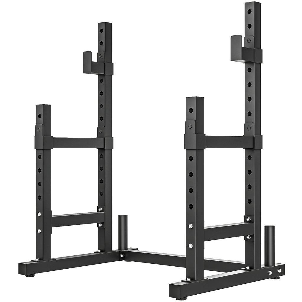 Adjustable Squat Rack, 660lbs Multi-Functional Bench Press Rack for Weight Lifting Home Gym Strength Training, Black - Nook & Nest