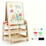 Wooden Kids Art Easel – 2-in-1 with Marble Run & Built-In Storage, Sol - Nook & Nest
