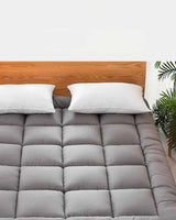 Twin Mattress Topper Pad – Gray, Machine Washable - Nook & Nest