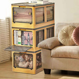 Foldable Storage Bins with Lid – 3-Pack, 4-Door Access (Top & Front), Nook & Nest