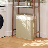Double Bamboo Laundry Hamper with Lid – 2×13.2 Gal Sections, Removable - Nook & Nest