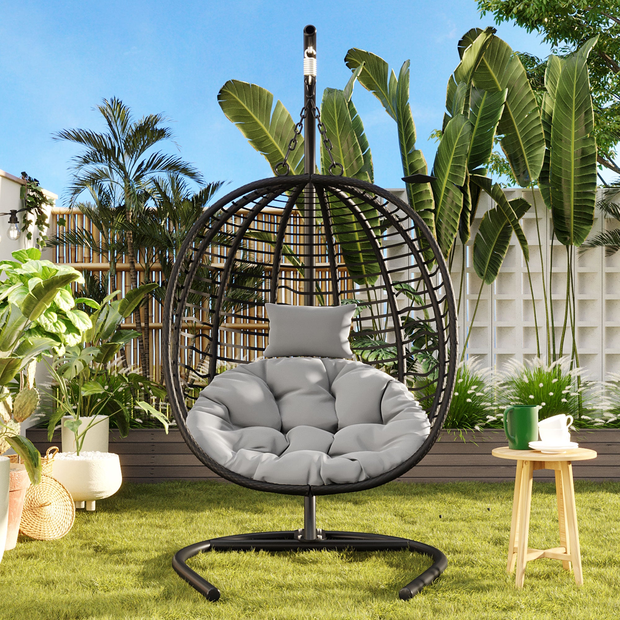 Luxurious Folding Egg Chair for Relaxation - Perfect Indoor & Outdoor Swing - Nook & Nest