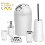 6-Piece Bathroom Accessories Set, 5 Colours - Nook & Nest