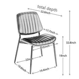 Dining Chairs Set Of 2 Mid Century Modern Retro Faux Leather Chair With Walnut Bentwood Back Upholstered Seat Metal Legs Adjustable Foot For Kitchen Dining Room Chairs - Nook & Nest
