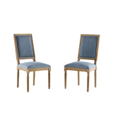 Slate Blue French Country Cane-Back Dining Chairs, Set of 2 - Nook & Nest