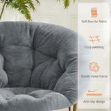 Folding Chair – Padded Accent Seat, Gray, Pink & White - Nook & Nest