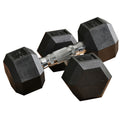 2 x 15lbs Hex Dumbbell Set of 2, Rubber Weights Exercise Fitness Dumbbell with Non-Slip Handles, Anti-roll, for Women or Men Home Gym Workout, Black - Nook & Nest