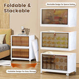 Foldable Storage Bins with Wheels – 4-Pack, Magnetic Door, 360° Wheels - Nook & Nest