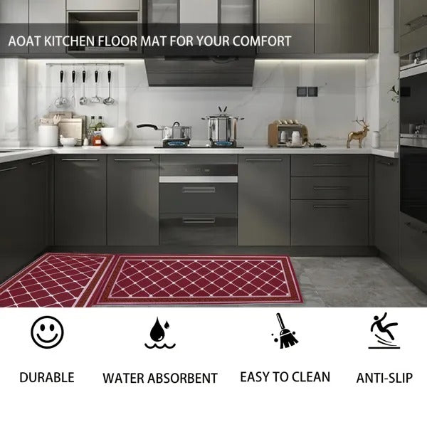 Kitchen Mat Cushioned Kitchen Mat Non-Skid Waterproof Kitchen Rug - Nook & Nest