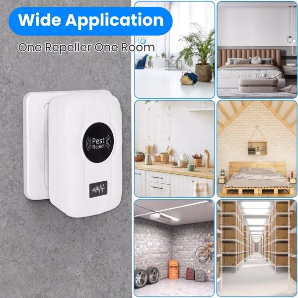 6-Pack Ultrasonic Insect Repellent - Dual Sound-Wave Tech, 3-Mode Switch, 32 - 120kHz Frequencies, Ideal For Full Home Coverage, Safe For Home With Kids - Plug-in Indoor Bug & Rodent Repeller - Nook & Nest