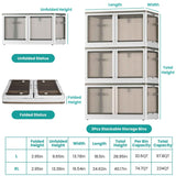 Foldable Storage Bins with Lid – 3-Pack, 4-Door Access (Top & Front), Nook & Nest