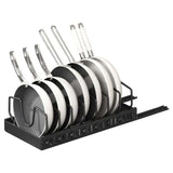 Pull-Out Pot and Pan Organizer – 8 Wire Dividers, Matte Black Steel, U - Nook & Nest