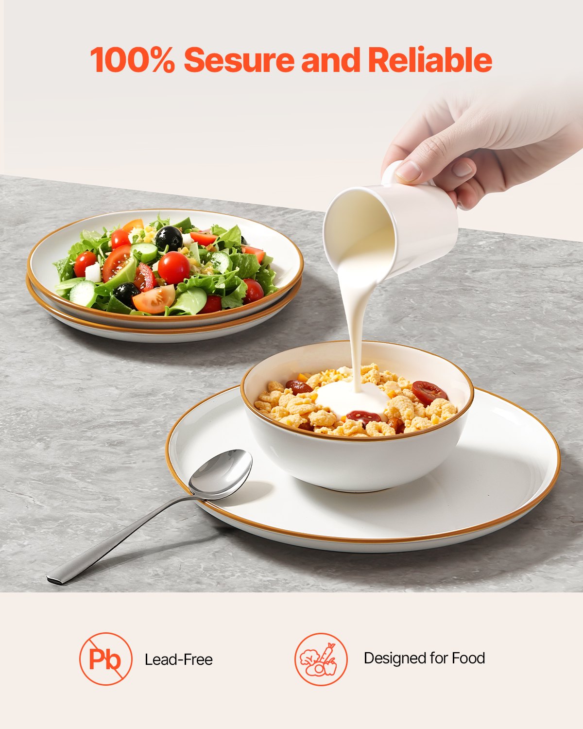 18 PCS Ceramic Dinnerware Set, 6 White - Nook & Nest