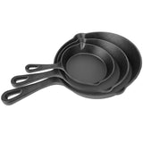3-Piece Pre-Seasoned Cast Iron Skillet Set, 6/8/10 Inch - Nook & Nest