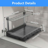 L-Shaped Under Sink Organizer – Pull-Out Drawer, Fits Around Pipes, Sm - Nook & Nest