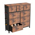 10-Drawer Dresser With Side Pocket & Hooks, Storage Cabinet With Wood Top For Bedroom Closet Organization - Nook & Nest