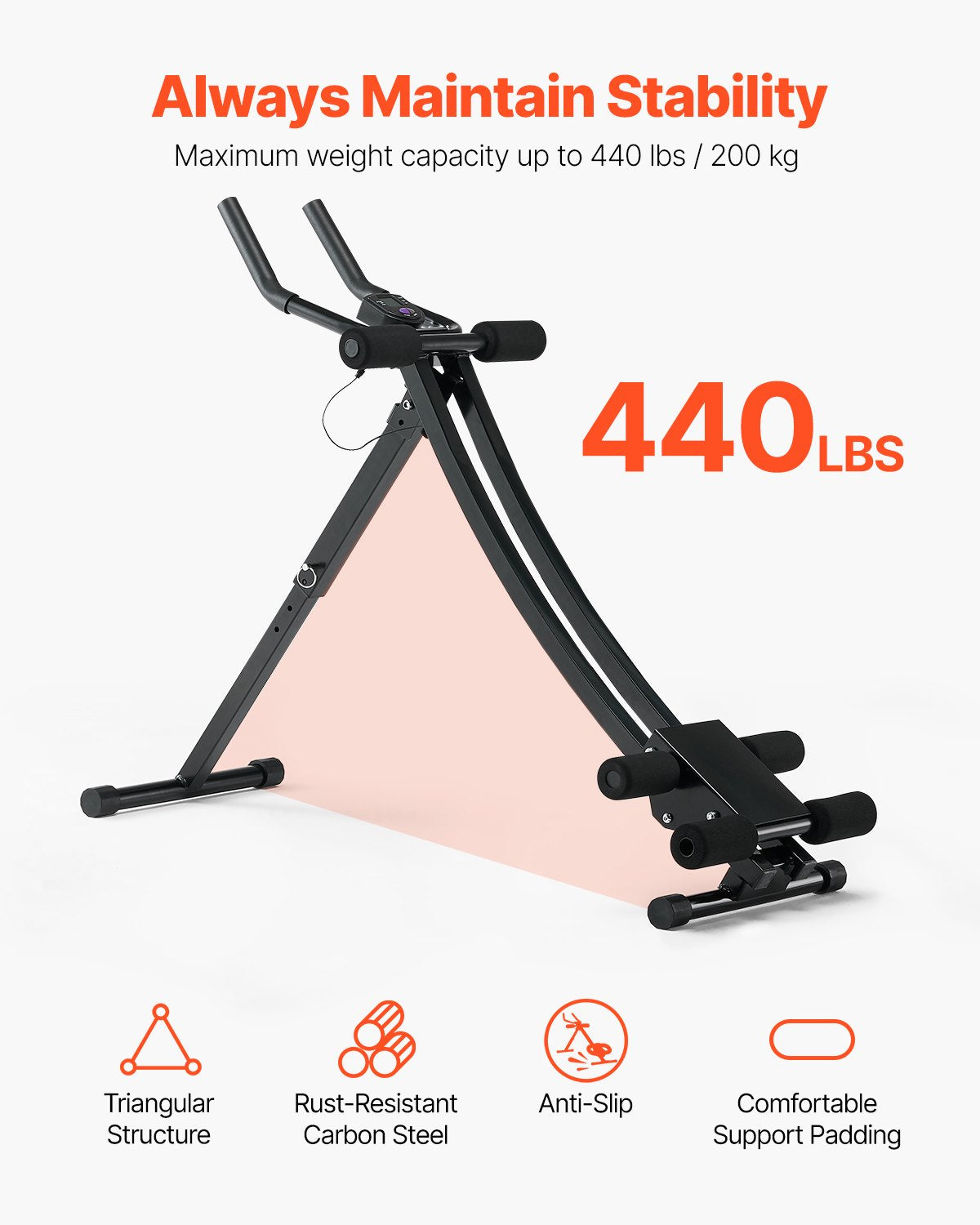 AB Workout Machine, Ab Workout Equipment At Home Gym, Core & Abdominal Trainers For Women, 440 Lbs Weight Capacity Strength Training Ab Cruncher, Foldable Adjustable Fitness Exerciser - Nook & Nest