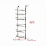 6-Tier Over-the-Door Pantry Organizer – Adjustable Baskets, No Drillin - Nook & Nest