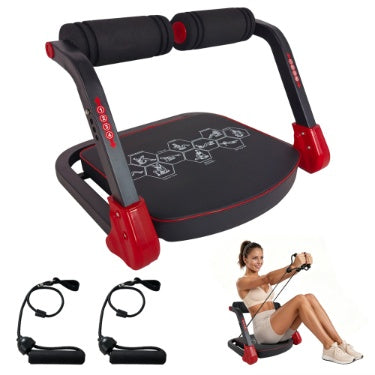 Ab Core Trainer Abdominal Machine For Home Gym With Resistance Bands Red - Nook & Nest