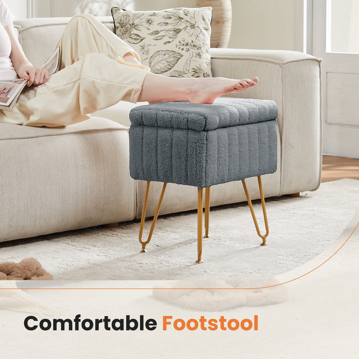 Dressing Stool And Chair With Storage Space - Nook & Nest