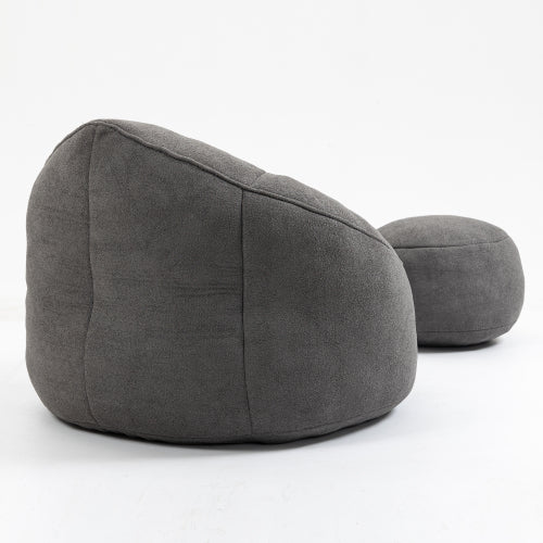 Bean Bag Sofa Chair with Footrest, Grey - Nook & Nest