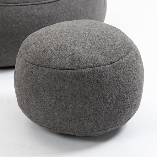 Bean Bag Sofa Chair with Footrest, Grey - Nook & Nest