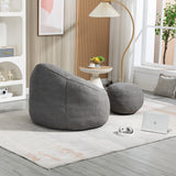 Bean Bag Sofa Chair with Footrest, Grey - Nook & Nest