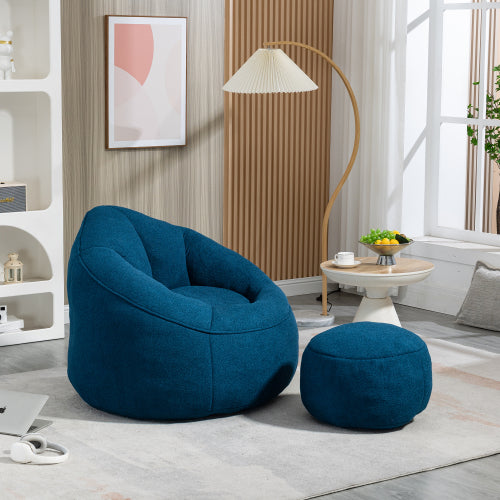 Bedding Bean Bag Sofa Chair High Pressure Foam Bean Bag Chair Material With Padded Foam Padding Compressed Bean Bag With Footrest - Nook & Nest