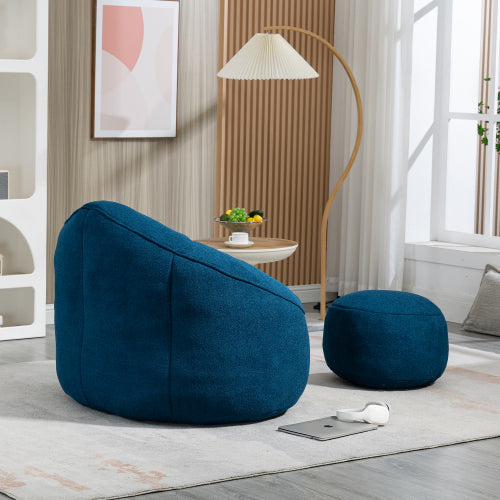 Bedding Bean Bag Sofa Chair High Pressure Foam Bean Bag Chair Material With Padded Foam Padding Compressed Bean Bag With Footrest - Nook & Nest