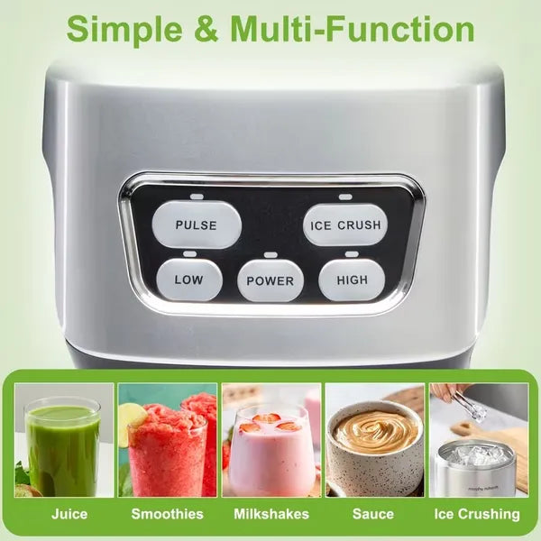 Moothie Blender, Countertop Blender 1200W For Kitchen With 23 34 60oz BPA-Free Portable Cups, Professional Smoothie Maker With Four Programs For Shakes, Sauces, Juice And Ice Crushing - Nook & Nest