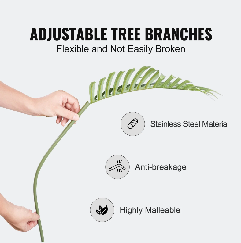 Gold Cane Palm Tree, 6.5 FT Tall Plant, PE Material & Anti-Tip Tilt Protection Low-Maintenance Plant, Lifelike Green Tree For Home Office Warehouse Decor Indoor Outdoor - Nook & Nest