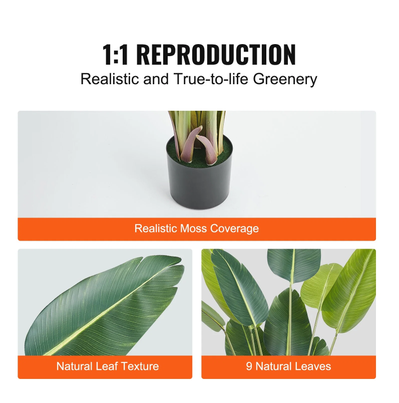 Birds Of Paradise Tree, 5 FT Tall Plant, PE Material & Anti-Tip Tilt Protection Low-Maintenance Plant, Lifelike Green Tree For Home Office Warehouse Decor Indoor Outdoor - Nook & Nest