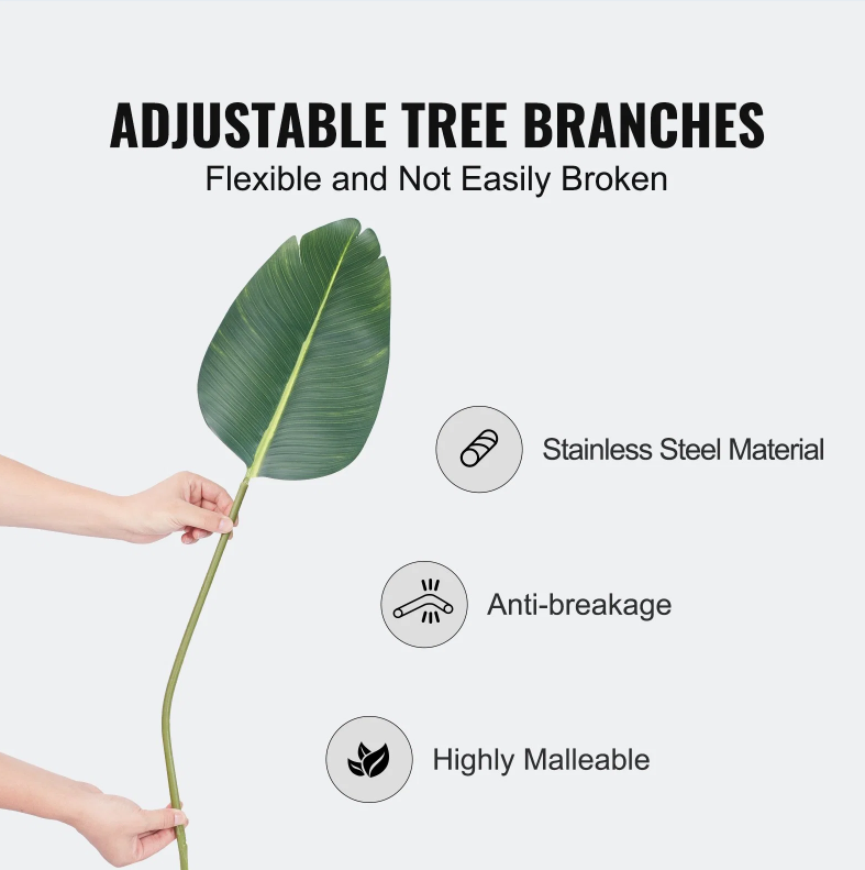 Birds Of Paradise Tree, 5 FT Tall Plant, PE Material & Anti-Tip Tilt Protection Low-Maintenance Plant, Lifelike Green Tree For Home Office Warehouse Decor Indoor Outdoor - Nook & Nest